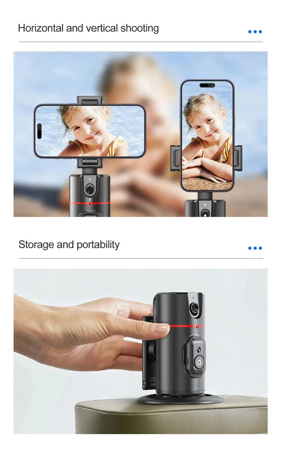 Auto Face Tracking 360°Rotation - Gesture Recognition Phone Camera Mount MomFlow Co.