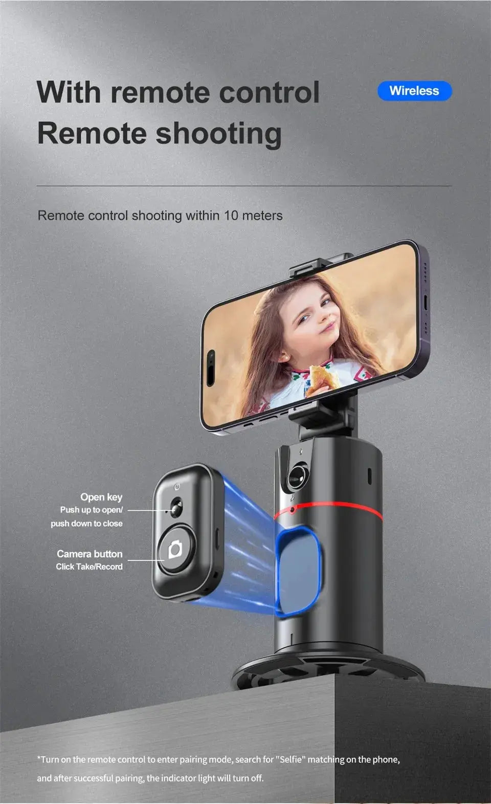Auto Face Tracking 360°Rotation - Gesture Recognition Phone Camera Mount MomFlow Co.
