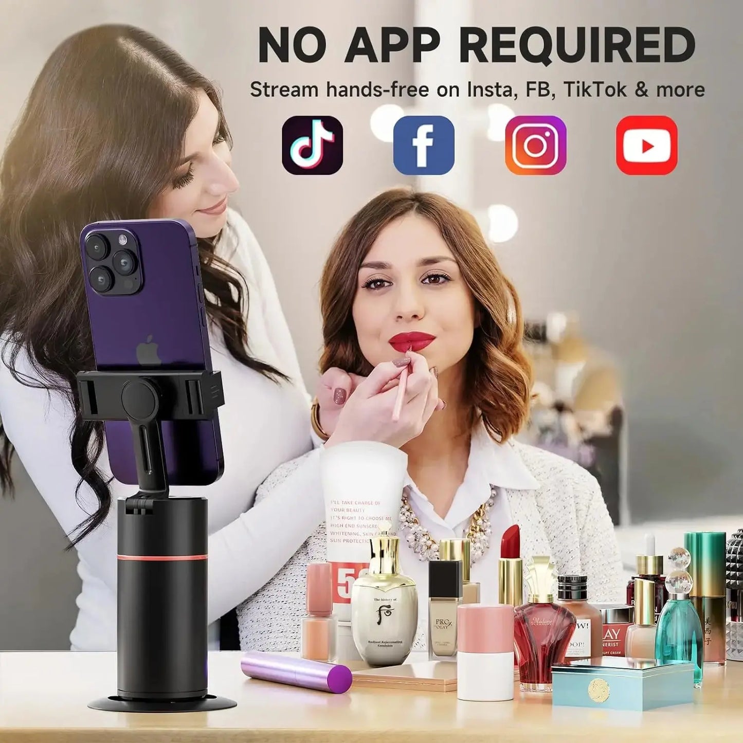 Auto Face Tracking 360°Rotation - Gesture Recognition Phone Camera Mount MomFlow Co.