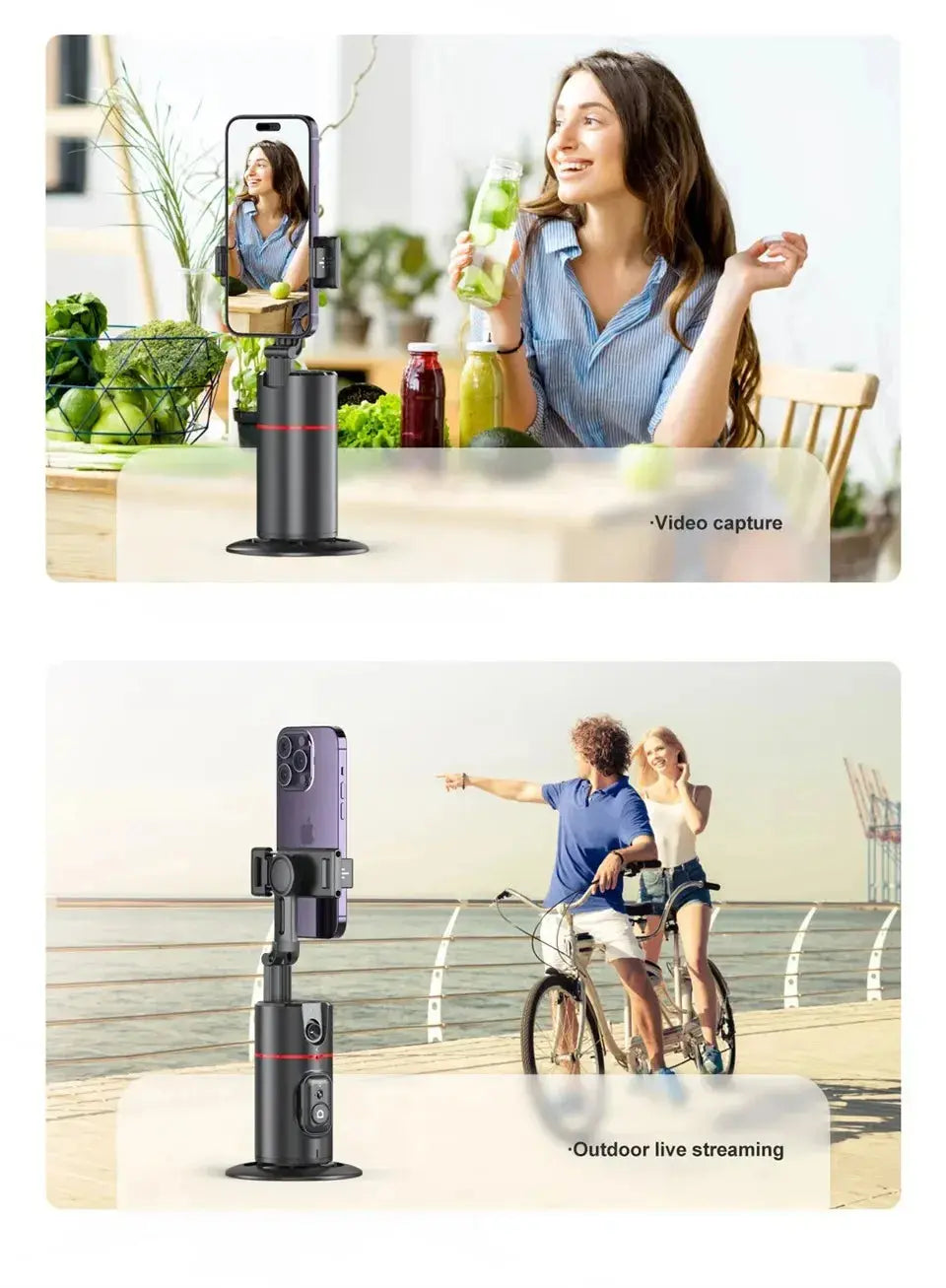 Auto Face Tracking 360°Rotation - Gesture Recognition Phone Camera Mount MomFlow Co.