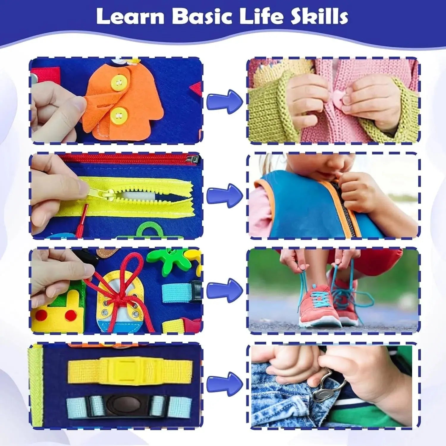 Montessori Toddler Busy Board - Educational Learning Sensory Activities Toy MomFlow Co.