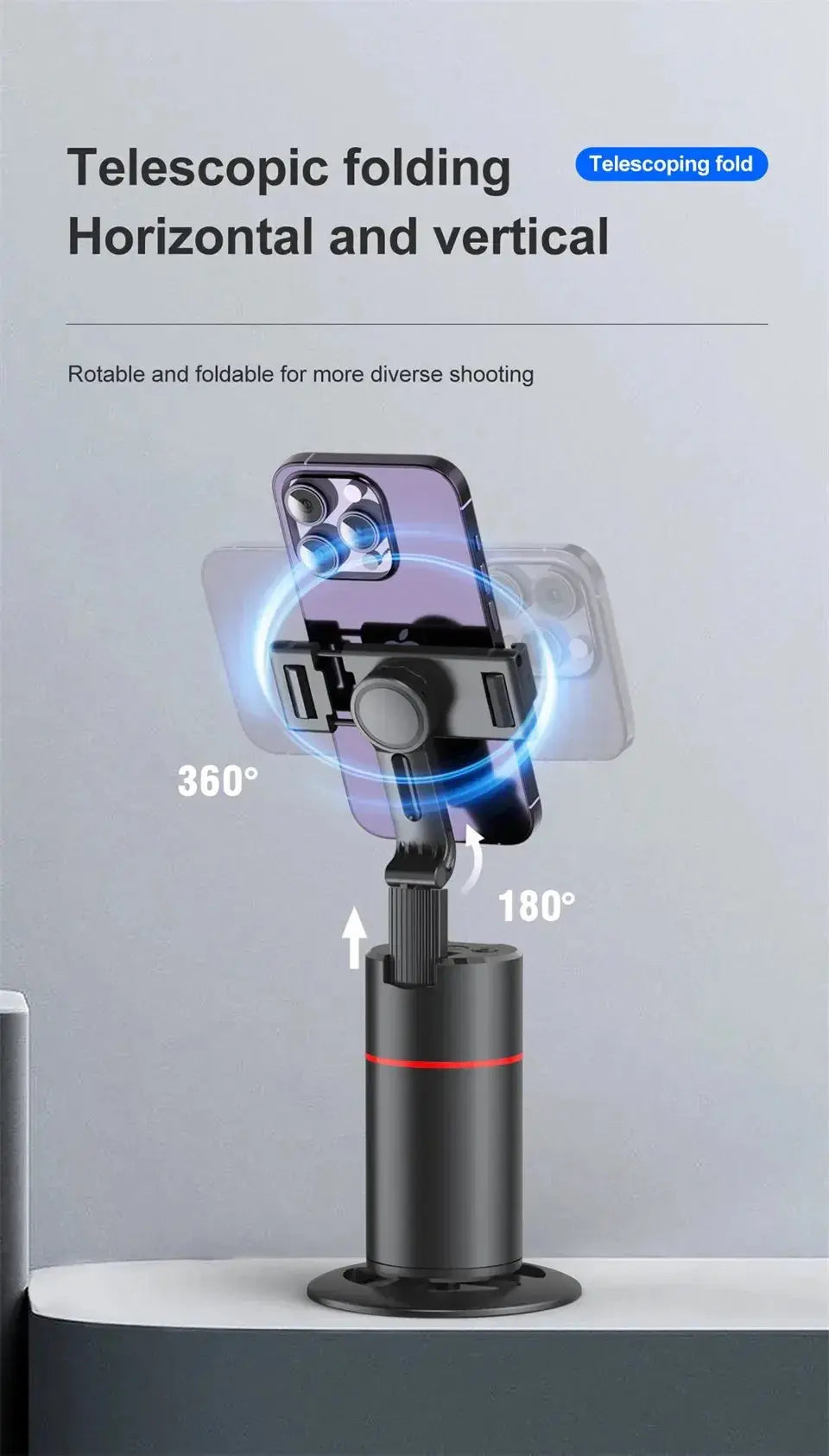 Auto Face Tracking 360°Rotation - Gesture Recognition Phone Camera Mount MomFlow Co.