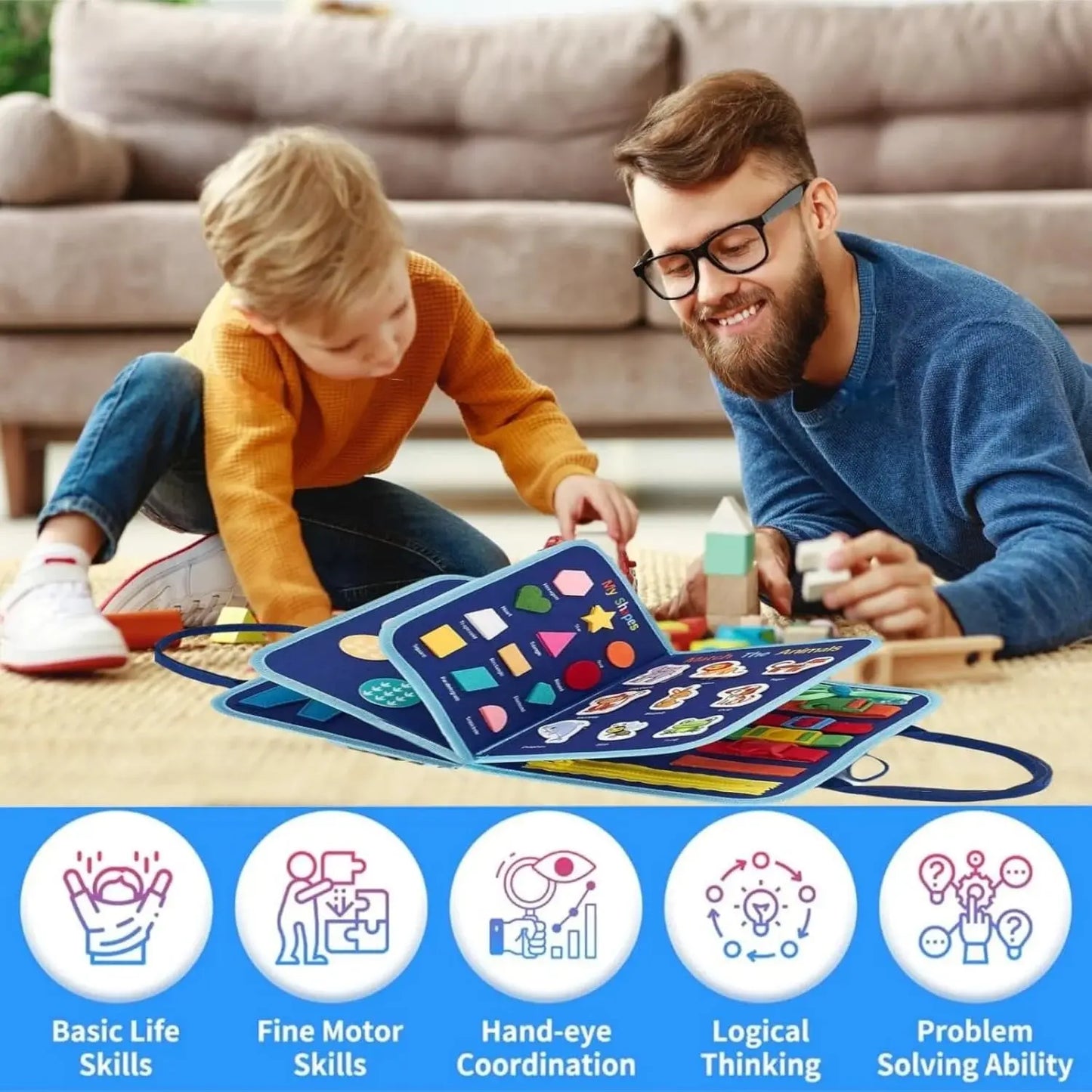 Montessori Toddler Busy Board - Educational Learning Sensory Activities Toy MomFlow Co.