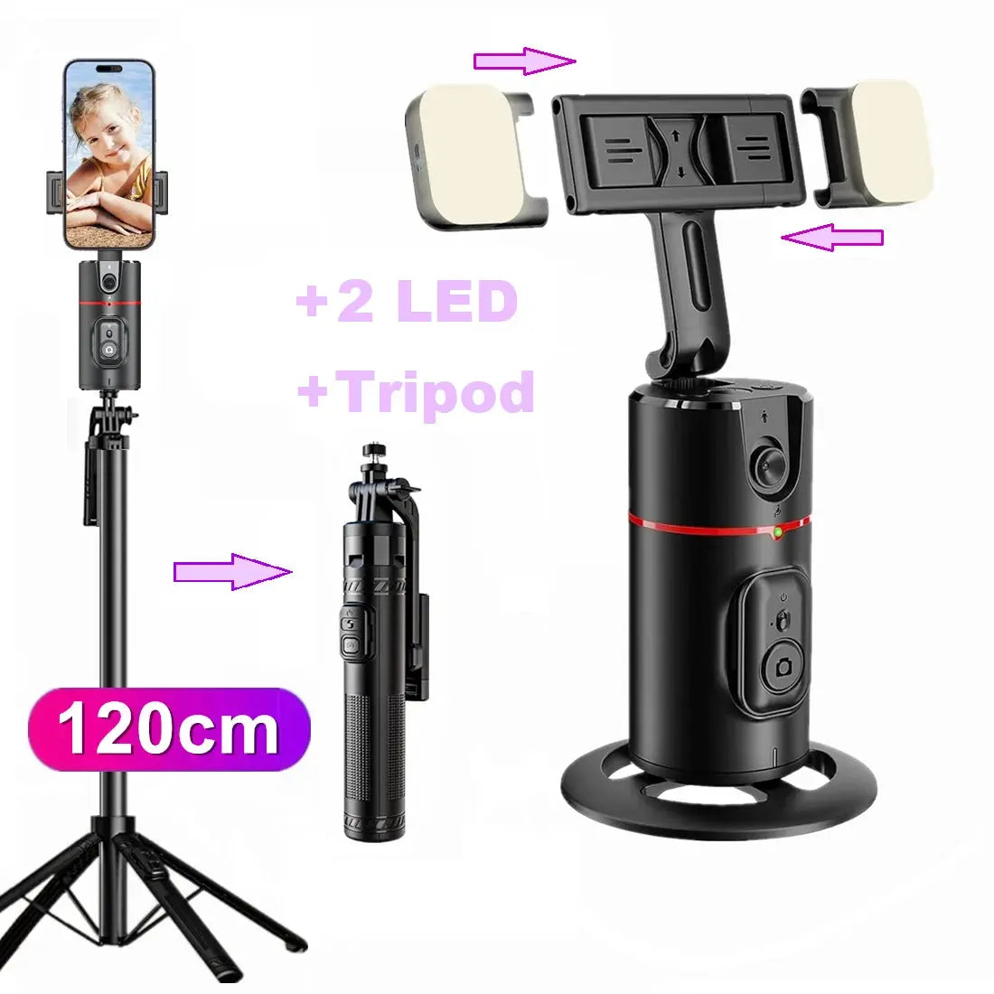 Auto Face Tracking 360°Rotation - Gesture Recognition Phone Camera Mount MomFlow Co.