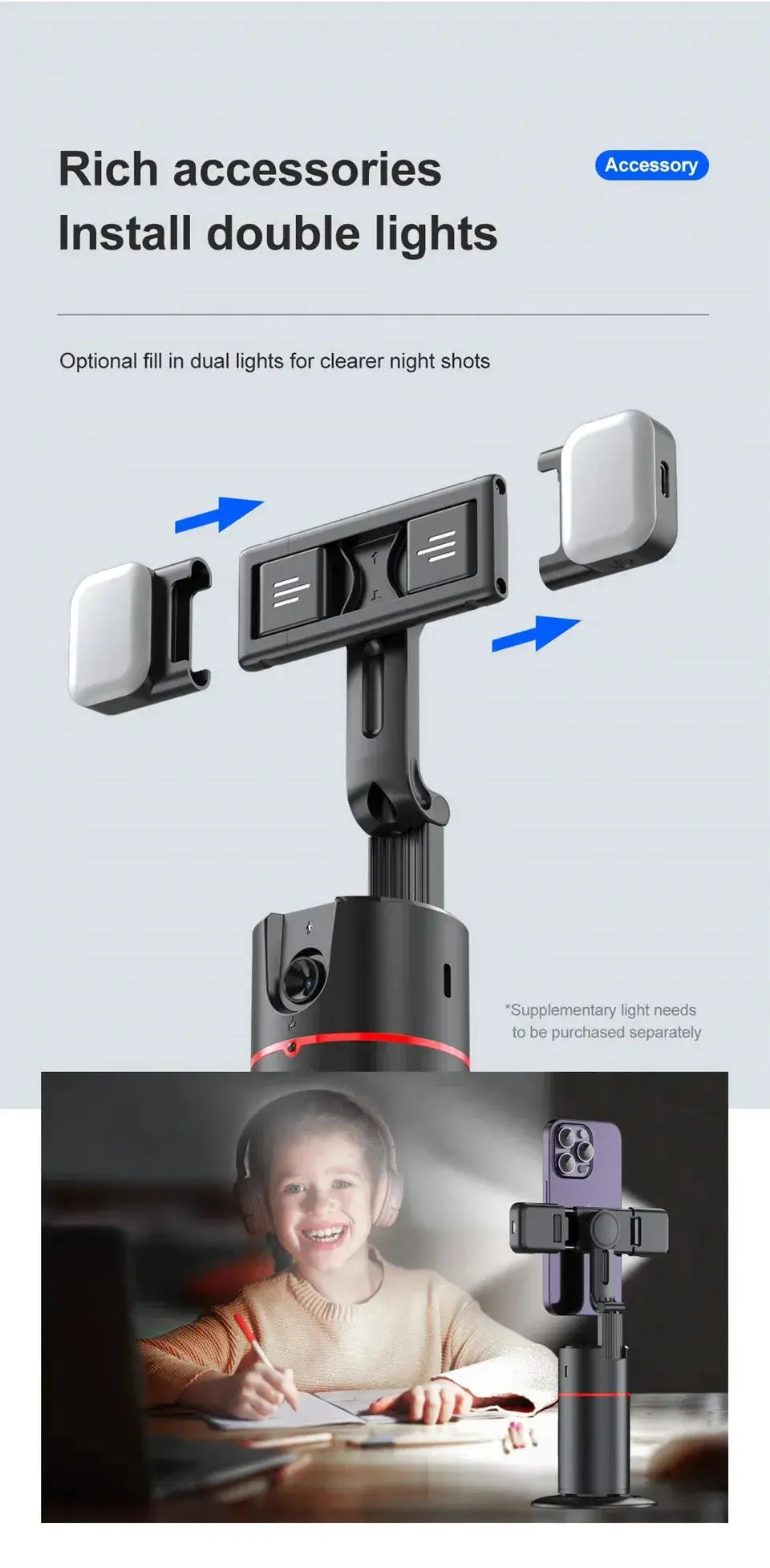 Auto Face Tracking 360°Rotation - Gesture Recognition Phone Camera Mount MomFlow Co.